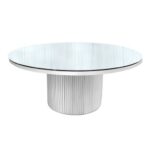 ROUND WHITE TABLE - TOP MIRROR