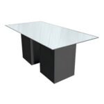 RECTANGLE TABLE MIRROR TOP BOX BASE
