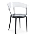 SMOCKED ACRYLEC BLACK LEGS CHAIR