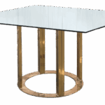 GOLD CIRCLE BASE - SQUARE TOP MIRROR