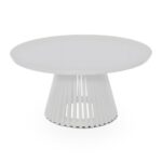 PYRAMIDAL BASE WHITE COFFEE TABLE