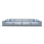 SILVER LEATHER  SOFA