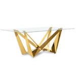 Diamond golden base rectangle table