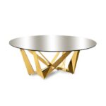 Diamond golden base ROUND TOP Mirror