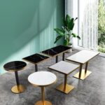 Get Olympia Marble Cafe Table - Gold Furniture