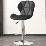 Modern Adjustable Bar Stool with Chrome Base