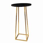 Noir Luxe Cocktail Table – Black Top with Gold Frame