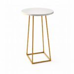 Luxe Gold Cocktail Table – White Top